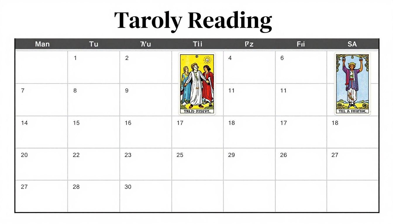 Calendrier et tirages de tarot espacés