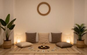 espace de méditation calme pour tirage de tarot